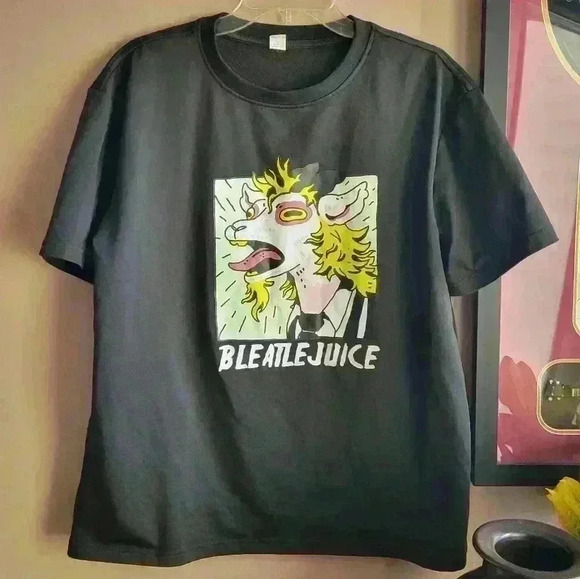 Other - Goat Men's T-Shirt Bleatlejuice Size Large Short Sleeve Graphic Black Crew Neck